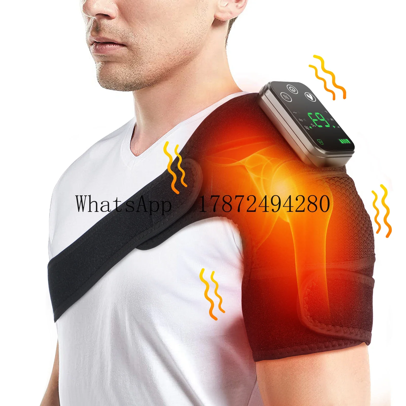 Electric Heated Knee Massager with Vibration, Multifunctional Thermal Brace for Knee Shoulder Elbow