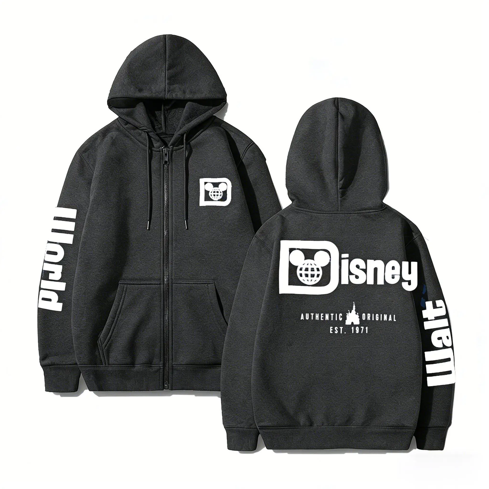 Sudadera con capucha Vintage de Disney Walt World, sudadera con cremallera para hombres y mujeres, ropa de calle Harajuku de Anime de Mickey Mouse, Jersey informal, chaqueta, Tops