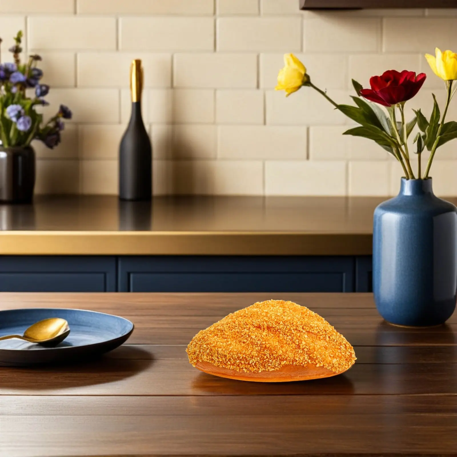 2Pcs PU Fake Bread Ornament Realistic Texture Color for Kitchen Decor Shop Window Display Photography Prop Artificial Food