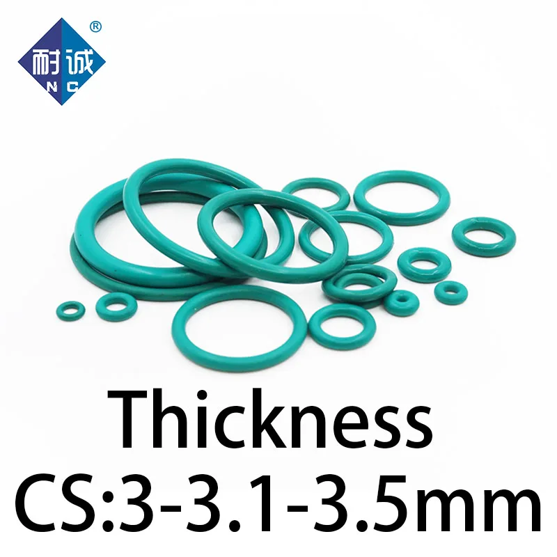 O-ring thickness 3/3.1/3.5mm CS fluororubber FKM sealing temperature resistant gasket rubber ring complete in specifications