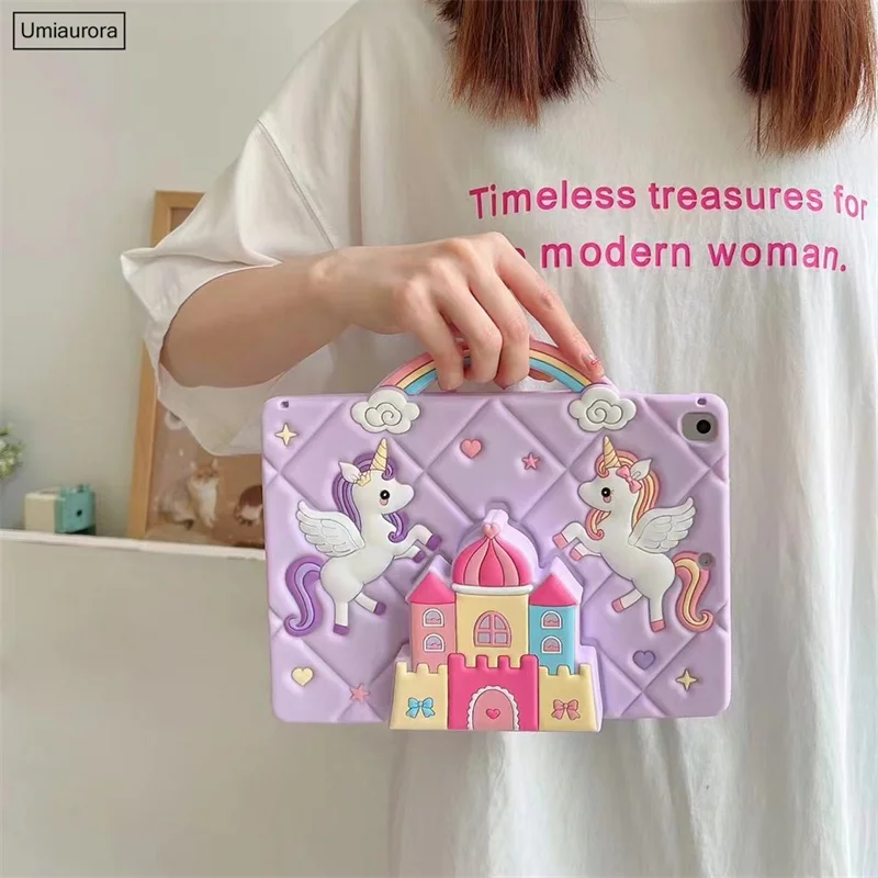 3D unicorn cute tablet case cartoon for iPad Air 11 Pro11 2024 Air4 10.9 iPad 10.2 78 9th Air1 air2 Pad 5 6th 9.7 mini 5 4 3 2 1