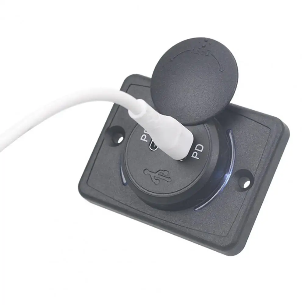 

Compact Car Charger Dual Port Pd Car Charger Rv Usb Charger with Quick Charge 3.0 for Phones Tablets Wall Mount Usb for Boat