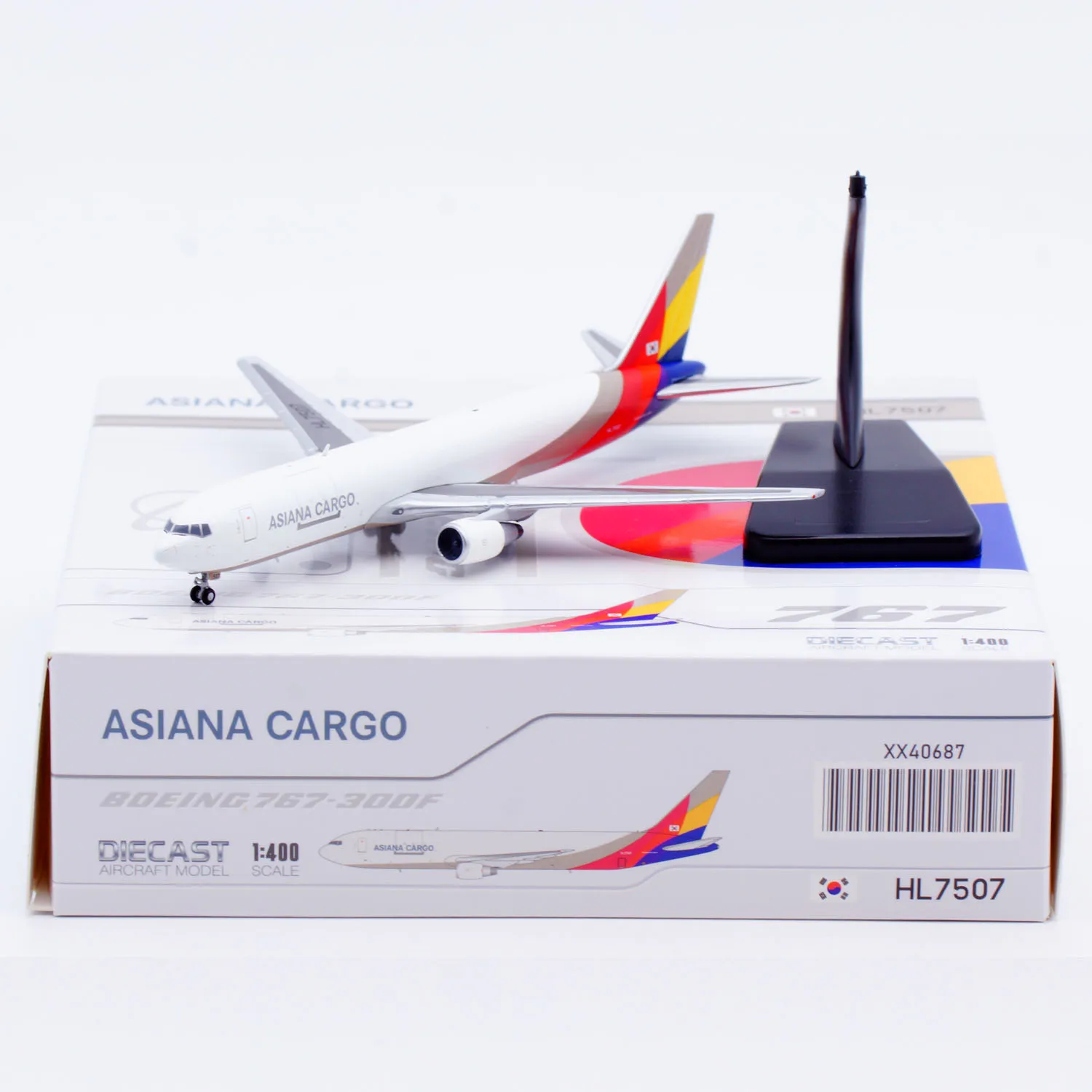 XX40687 سبيكة تحصيل طائرة هدية JC أجنحة 1:400 Asiana البضائع بوينغ B767-300 دييكاست طائرة نموذج طائرة HL7507 مع حامل
