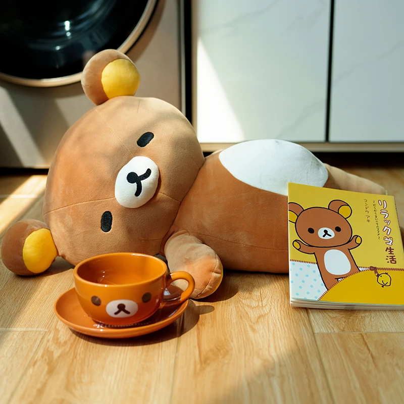 

55cm Cartoon Cuddly Rilakkuma Cushion Very Soft Throw Pillow Brown Bear Back Cushion Adorably Sofa Bed Home Decor Xmas Gift Girl