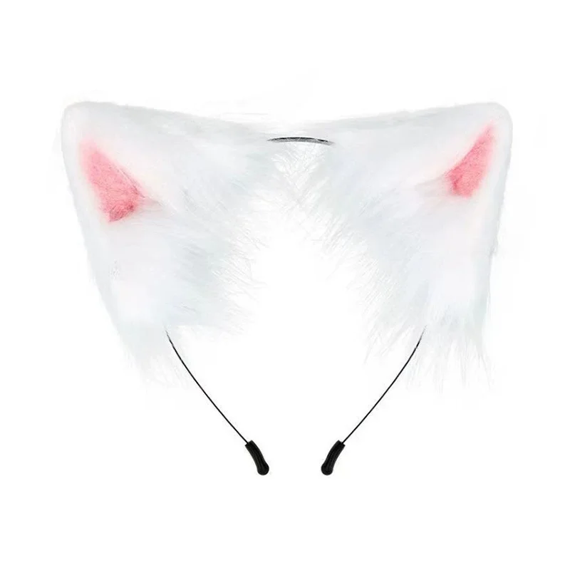 Copricapo per orecchie di volpe in pelle di Halloween, coda di gatto, guanti con artiglio, set di mezze dita, volpe, anime giapponese, cosplay, set di accessori per Halloween