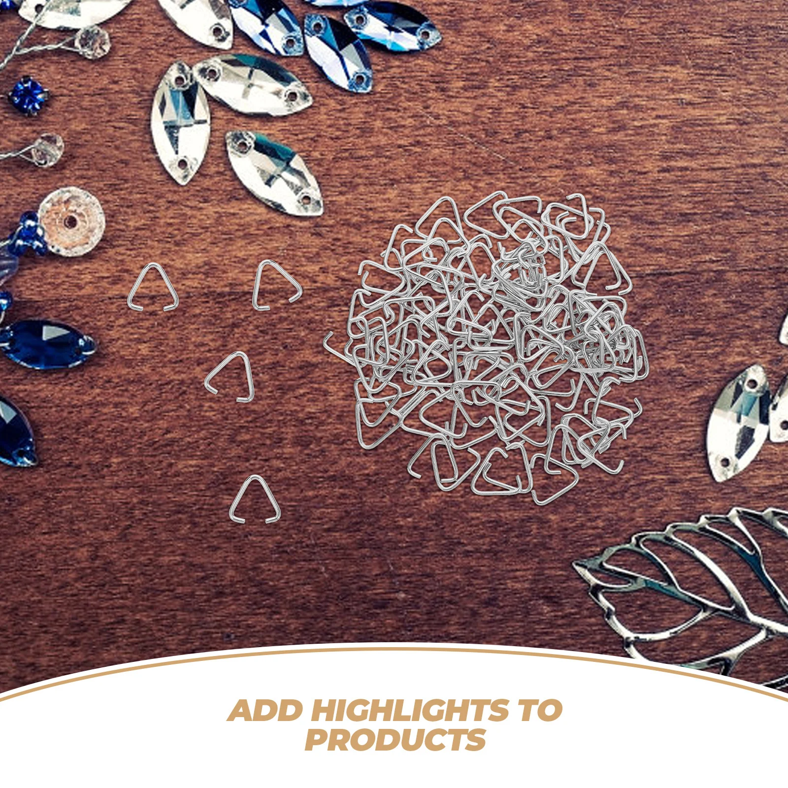 100Pcs Triangle Open Jump Rings Jewelry Making Keychains Pendants DIY Projects Robust Deformation Resistant Modern Design