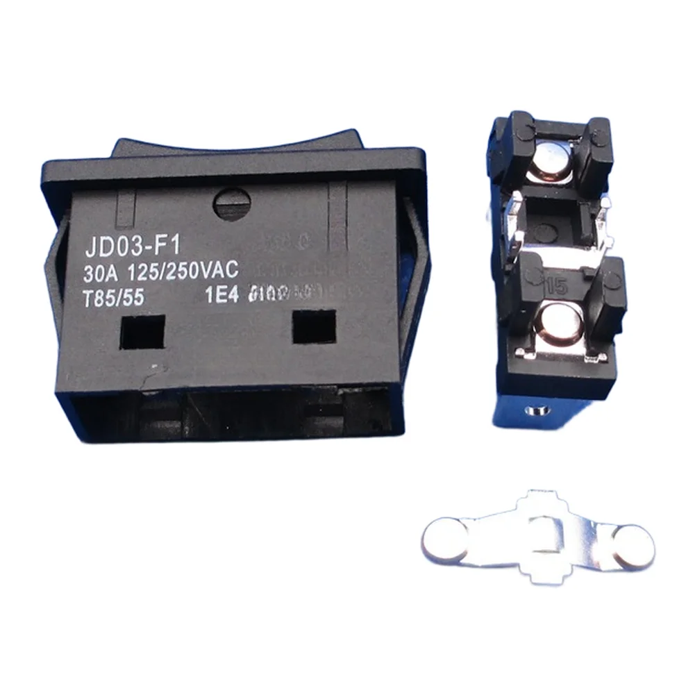 2pcs 16A 30A 125V 250V Self Resetting Momentary Rocker Switch Black Boat Shape Button For Electrical Equipment Power Control
