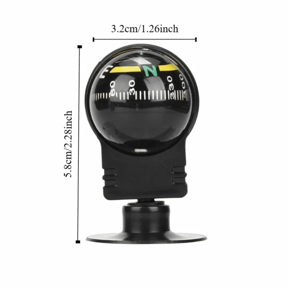 Picture 7: 2 Pcs Durable Suction Cup Moun Car Compass Ball Adjustable Black Navigation Guide Ball Portable Car Compass Car Dashboard
