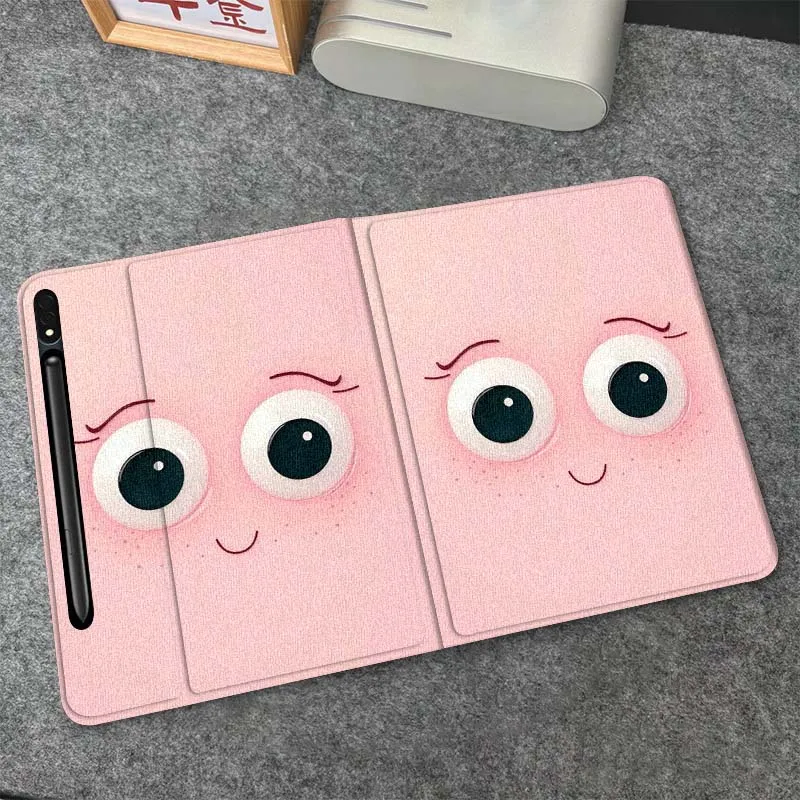 

Милый розовый чехол с рисунком глаз для Samsung Galaxy Tab S10 S9 S8 S7 FE Lite, мягкий, гибкий, с поддержкой планшета