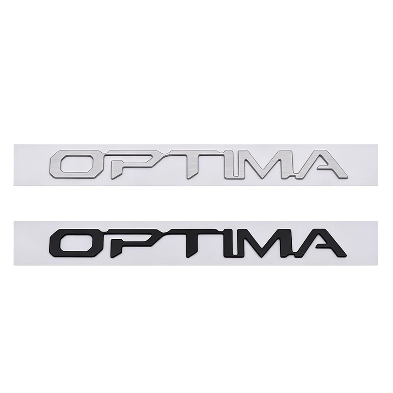 3D Aluminum Alloy OPTIMA Letter Badge Sticker Rear Tail Bumper Rear Trunk Emblem Sticker Car Styling Accessories