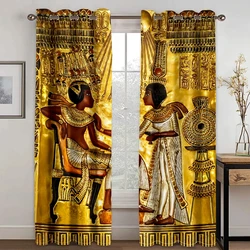 Ancient Egypt Window Curtains, Retro Drapes Decor for Bedroom Living Room Home Decor Vintage Egyptian Murals Different Pattern