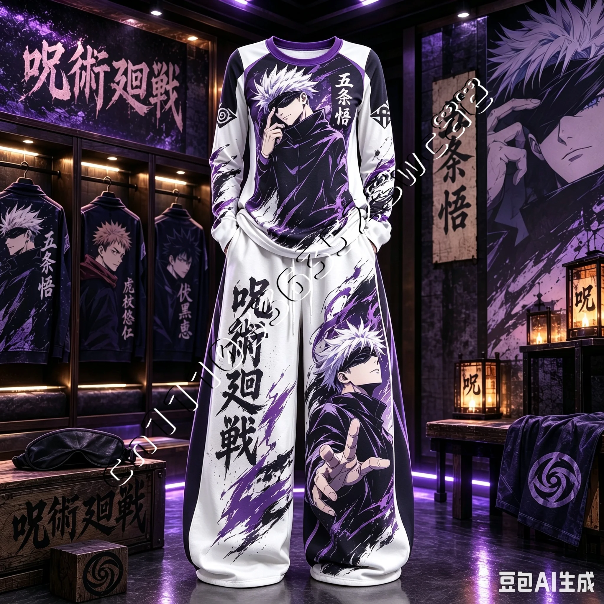 26/27 New Jujutsu Kaisen Cartoon Long Sleeve Set Spring Autumn Print Loose Sport Casual Unisex FamilyMatching
