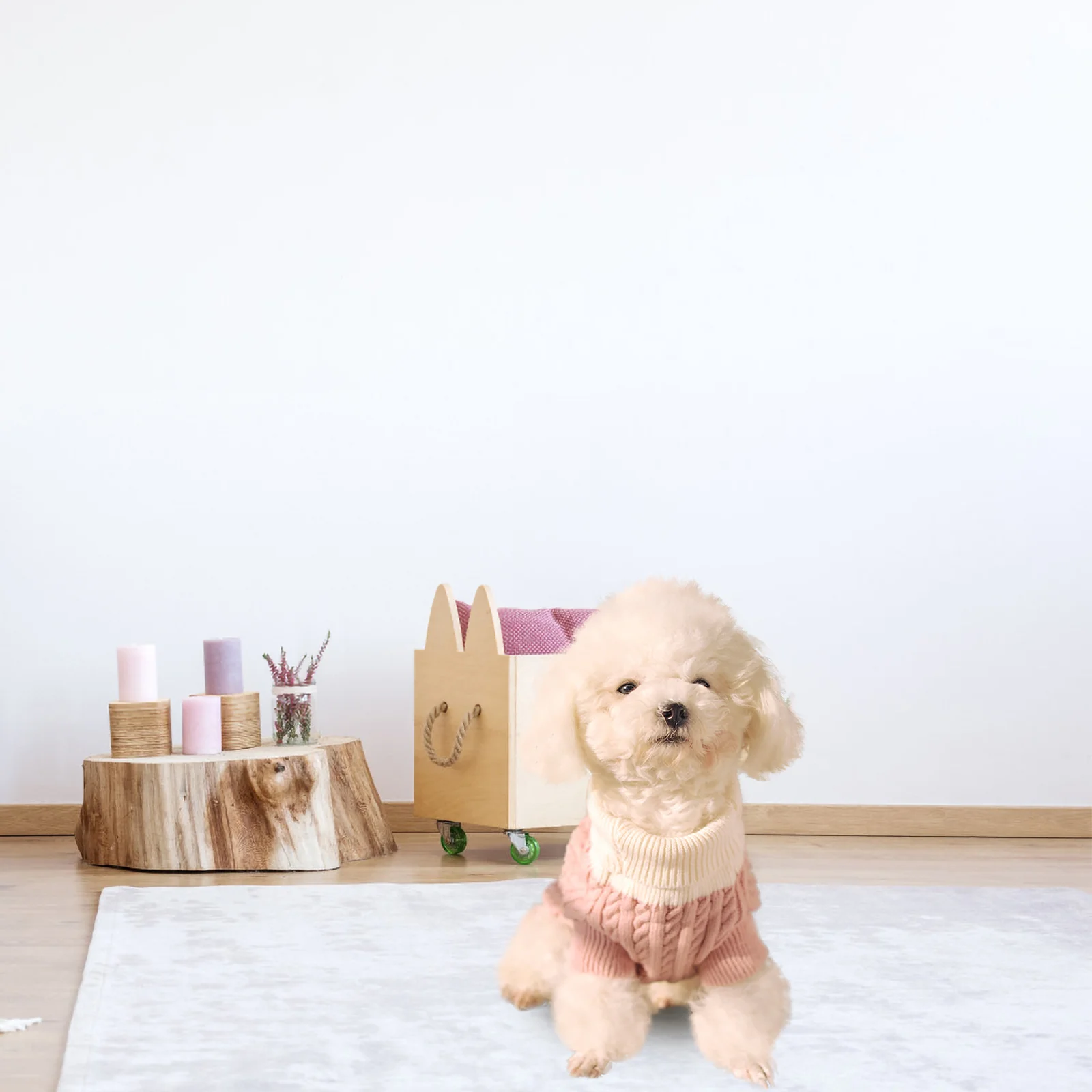 

1pc Pet Turtleneck Sweater For Small Dogs Warm Knit Winter Costume Comfortable Festive Clothing Photo Prop Dog Apparel