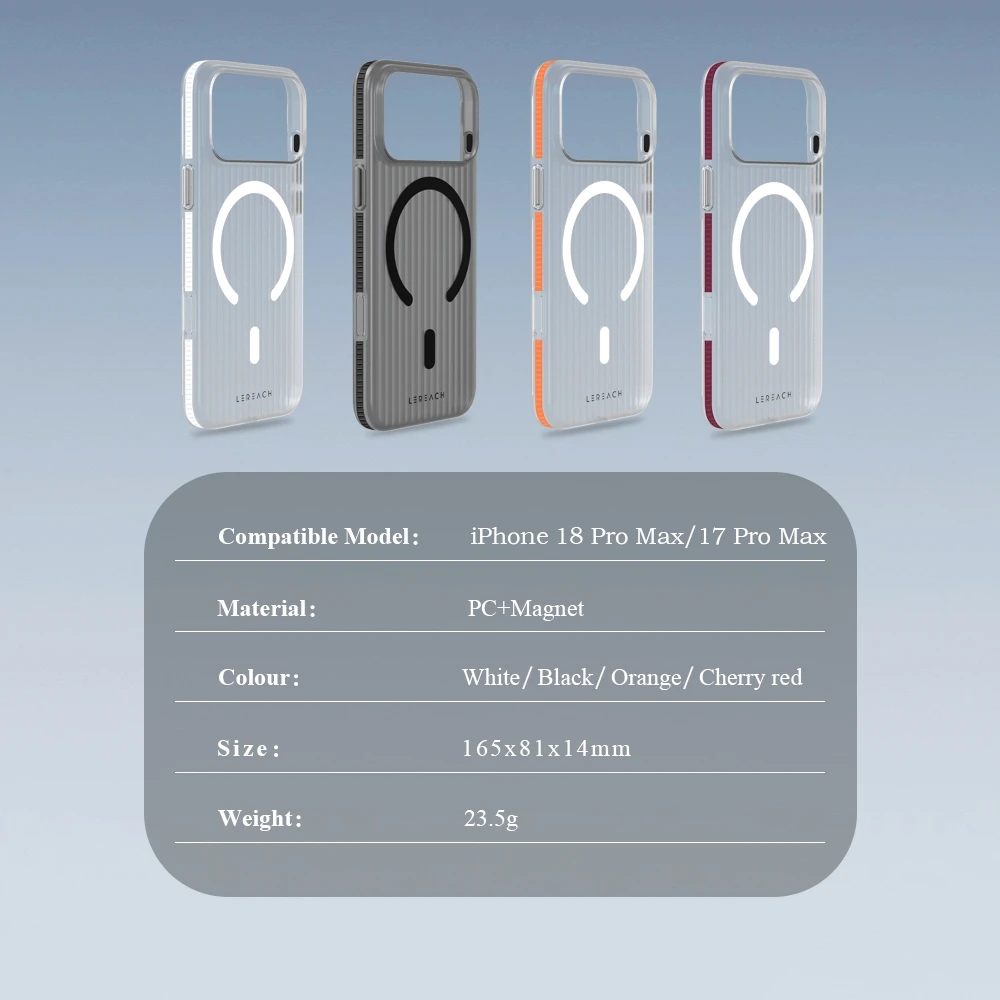 Lereach dla iPhone 18 Pro Max 17 Pro Max 18 Pro 17 Pro Matowe etui na telefon z falistej struktury, antypoślizgowe, smukłe, odporne na odciski palców — zdjęcie produktu 6