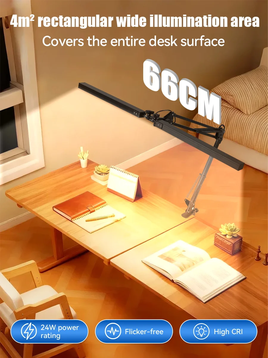 LED Desk Lamp 360 ° angle adjustment with3 colors dimming remote control Folding Reading Desk Lamp eye protection
