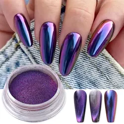 1Box Gradient Mirror Glitter Nail Pigment Shiny Cat Eye Magnetic Nail Art Dust Metallic Effect Chrome  Powder DIY Manicure Decor