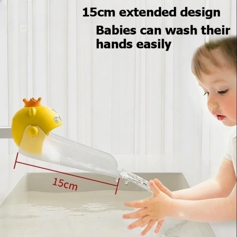 

【WINTER】For Splash Guard Kitchen Accessory For Kids-Faucet Extender In Silicone-Amber Yellow Tiger Design