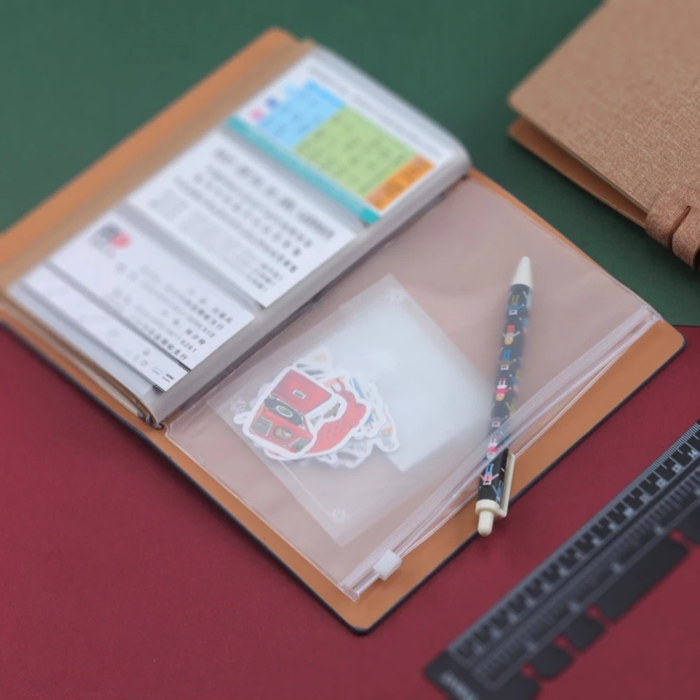 25 Pcs A6 Binder Pockets Waterproof Transparent PVC 6-Hole Binder Pockets Zip Folder Plastic Money Budget Envelopes