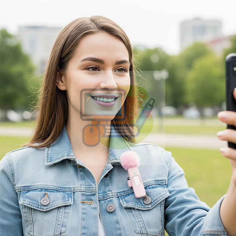 Plug And Play Wireless Microphone Portable Mini Wireless MIC For Smartphone Live Streaming/Video Recording
