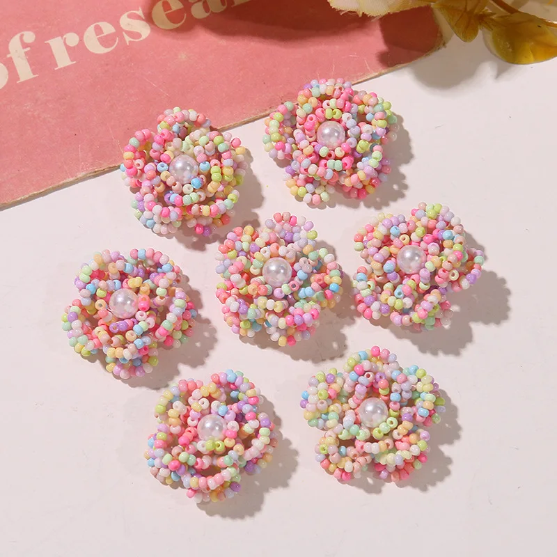 Shoe Clips 1pc Double Layer Beaded Camellia Blossom Colorful Crystal Waterproof Portable Summer Princess Shoe Charms for Crocs