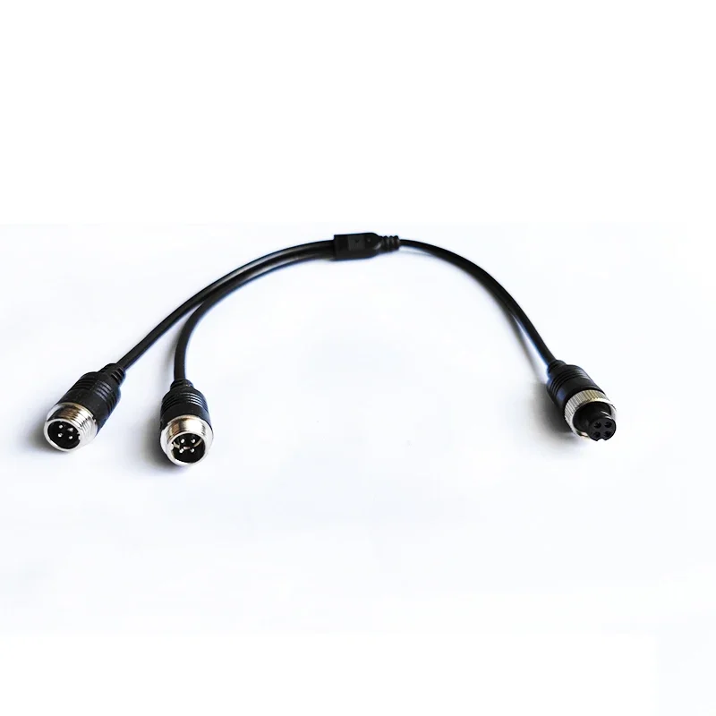 4Pin Y splitter Aviation Cable For Car Rear View Reversing Camera 35CM male or female  to female or male connect adapter cable