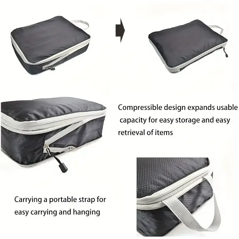 Three piece set of digital toiletries and cosmetics storage bag, clothes, shoes, luggage, travel bag