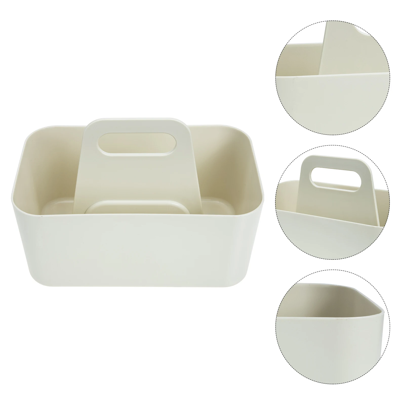

Hand-Held Desktop Organizing Basket Tabletop Sundry Food Basket Plastic Tote Box Household Storage Container Multi-Function