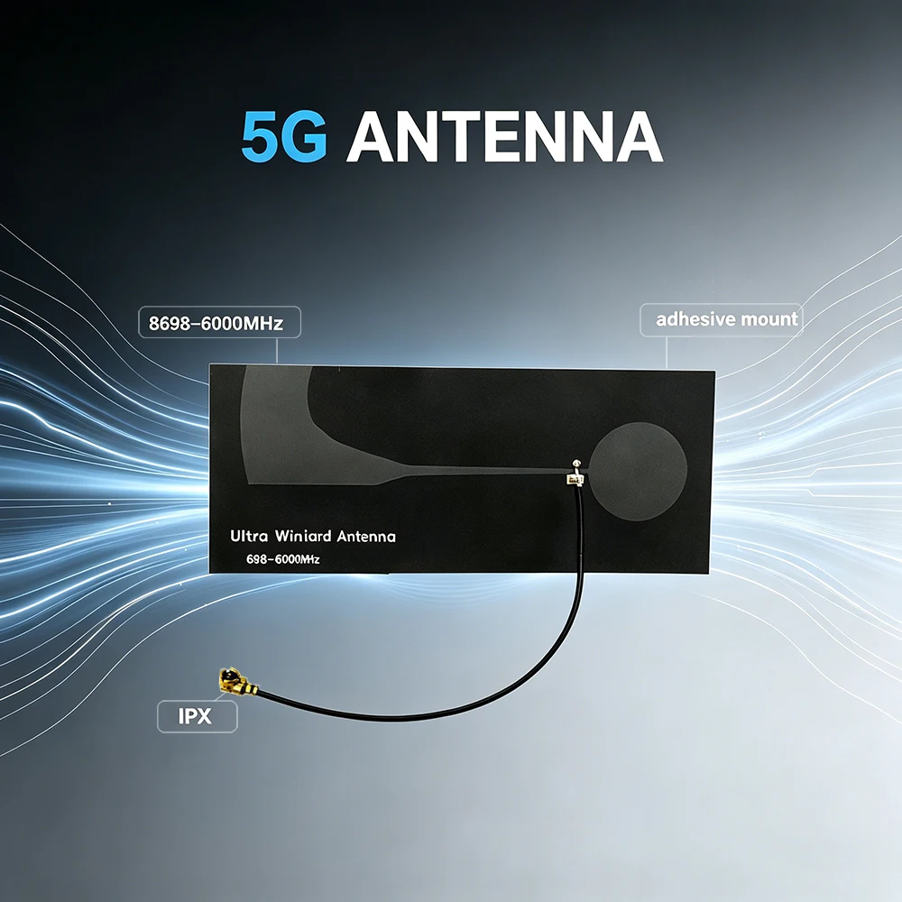 5G 4G GSM FPC Antenna with IPX Connector Self Adhesive Flexible Wide Band Aerial 698-2700MHz 2700-6000MHz Compatible with SIMCOM