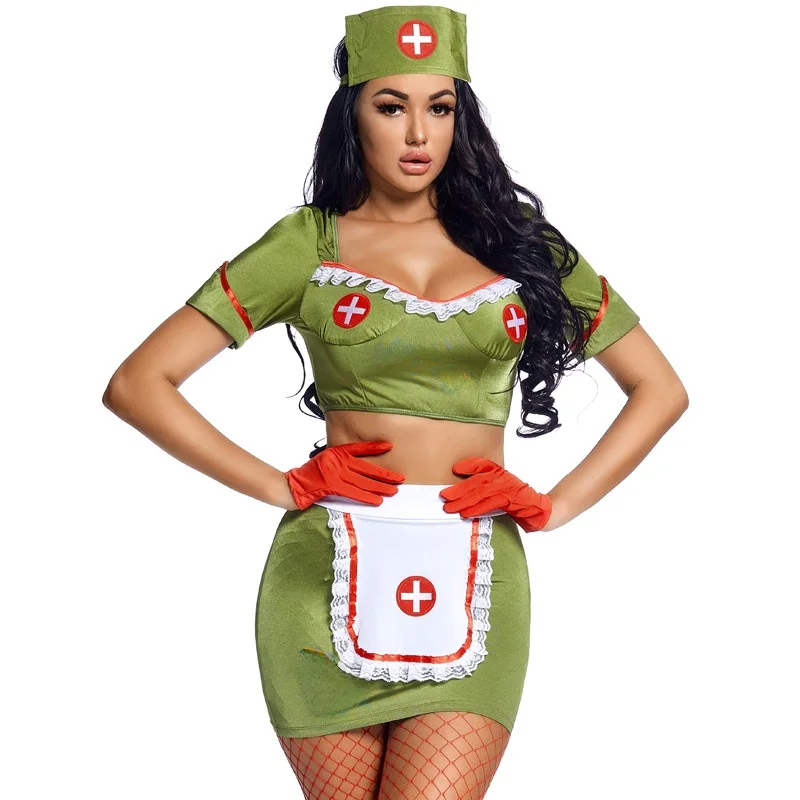 Adult loween een Performance Costume Cosplay Separate Stage Outfit Surgical Doctor Suit Polyester Fiber Ladies Faion