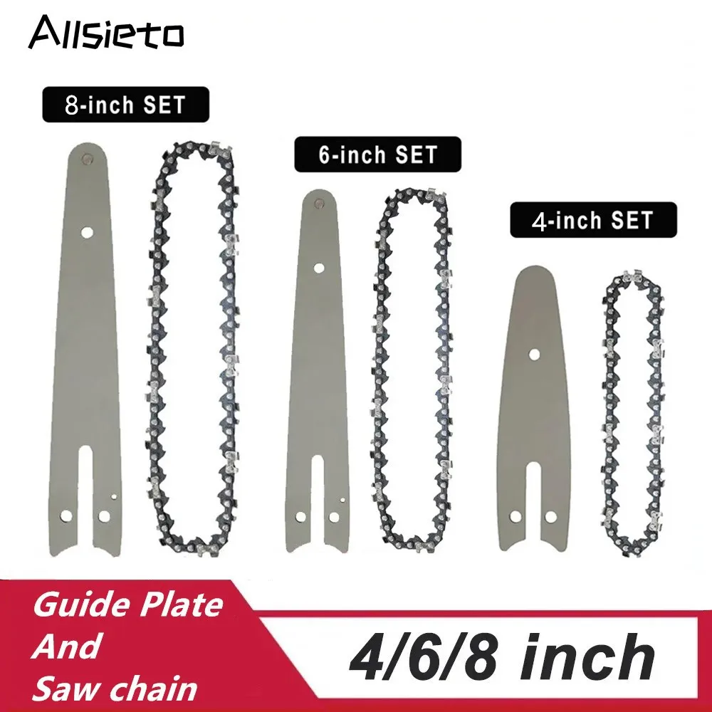 

4/6/8Inch Mini Chainsaw Guide Plate And Saw Chain Electric Chainsaws Replacement Chains Accessory for Garden Woodworking Tools