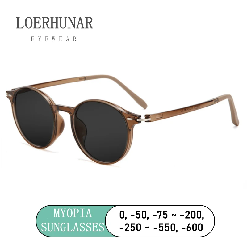 Fashion Myopia Sunglasses Round Style Male Sunglasses Female Driver's Ultraviolet-proof UV400 Sun Glasses Diopter Myopia Goggles
