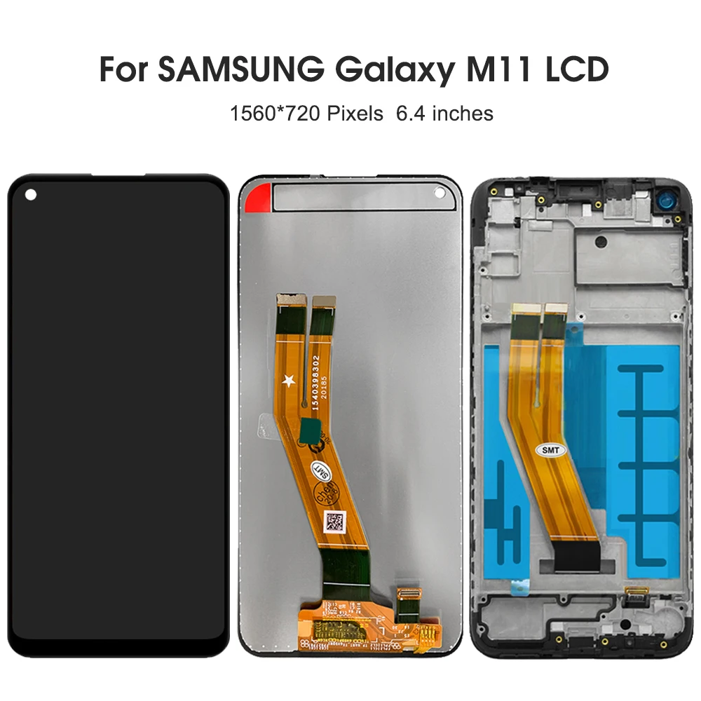 6.4\'\' M11 Display Screen with Frame, for Samsung Galaxy M11 M115 M115F M115M Lcd Display Touch Screen Digitizer Replacement