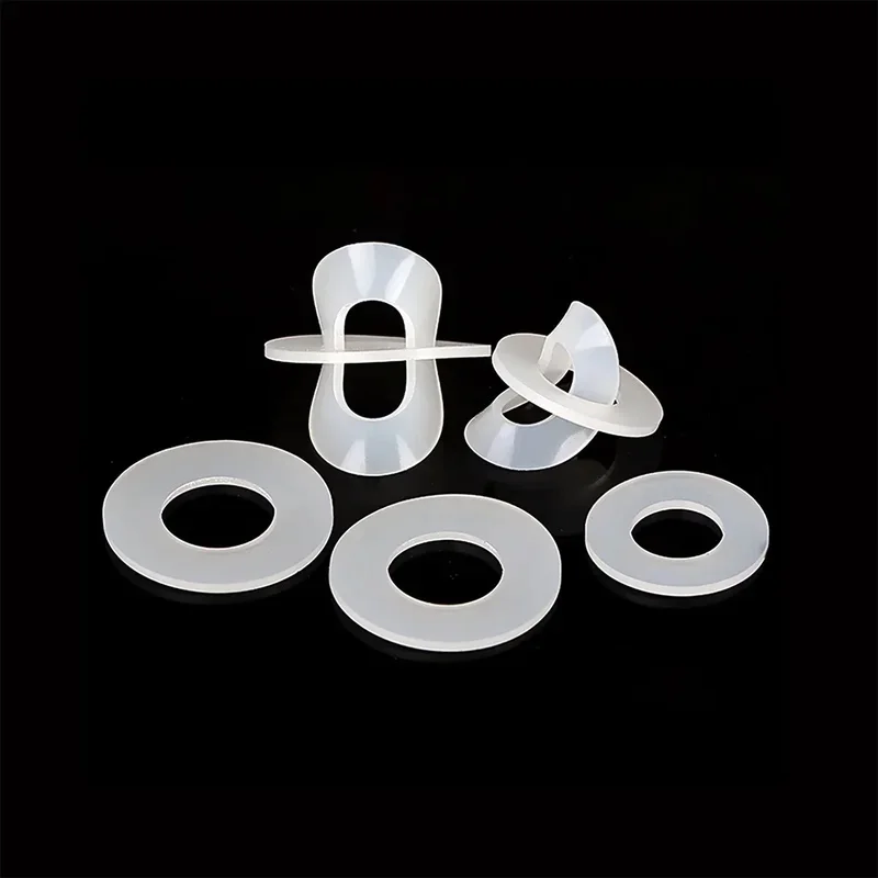 Oil Resistant Silicone Flat Washer M2-M42, High Temp Anti-Aging Sealing Gasket for Automotive Engine Home Appliance Repair