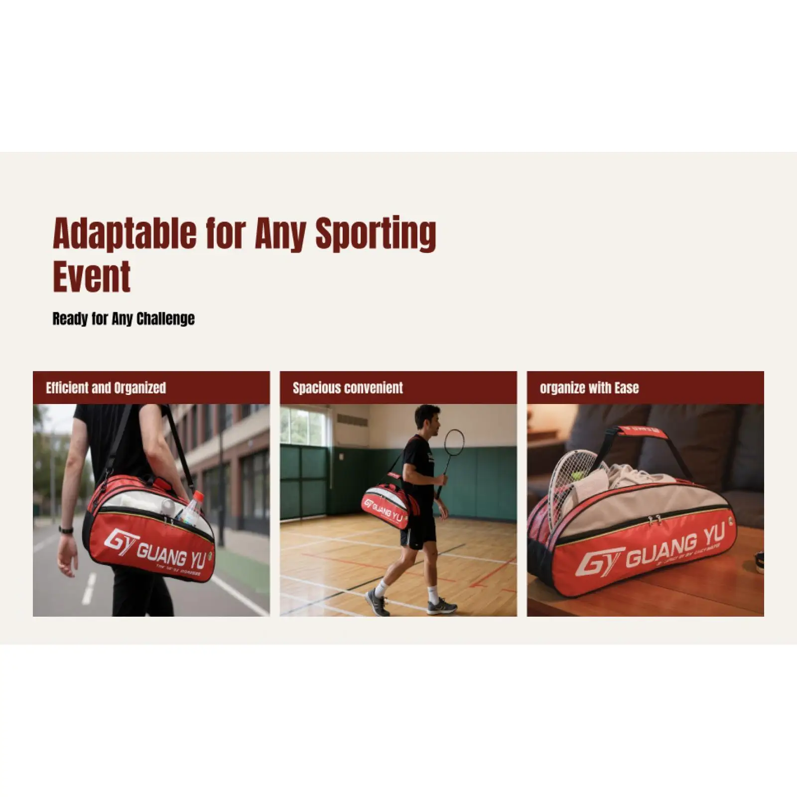 

Portable Nylon Badminton Racket Handbag Large Capacity Protective Cover Equipment Bag for Pickleball Tennis for Men Women Adult