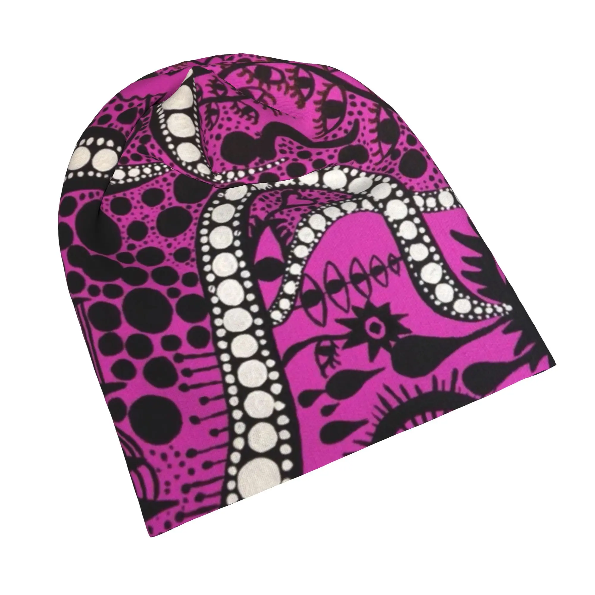 Yayoi Kusama Bonnet Hat Vintage Outdoor Violet Polka Skullies Beanies Hats Unisex Warm Dual-use Cap