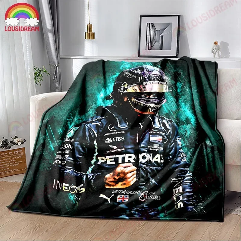 Lewis Hamilton Throws Blanket 3D Printing F1 Racing car Sofa Blanket Adults and Children Bedroom Living Room Decoration Blanket