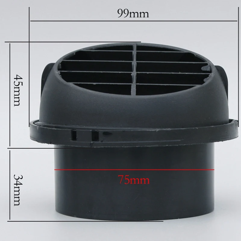 75mm Warm Heater Parking Heater Air Vent Car Heater Air Outlet Directional Rotatable for Webasto Truck