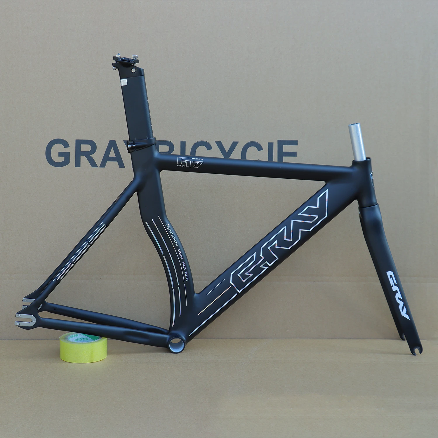 GRAU F17 Bahnradrahmen Aluminiumlegierung Fixed Gear Fahrrad Muskelrahmenset Leichtgewicht mit Carbon Vorderradgabel Fahrradteile
