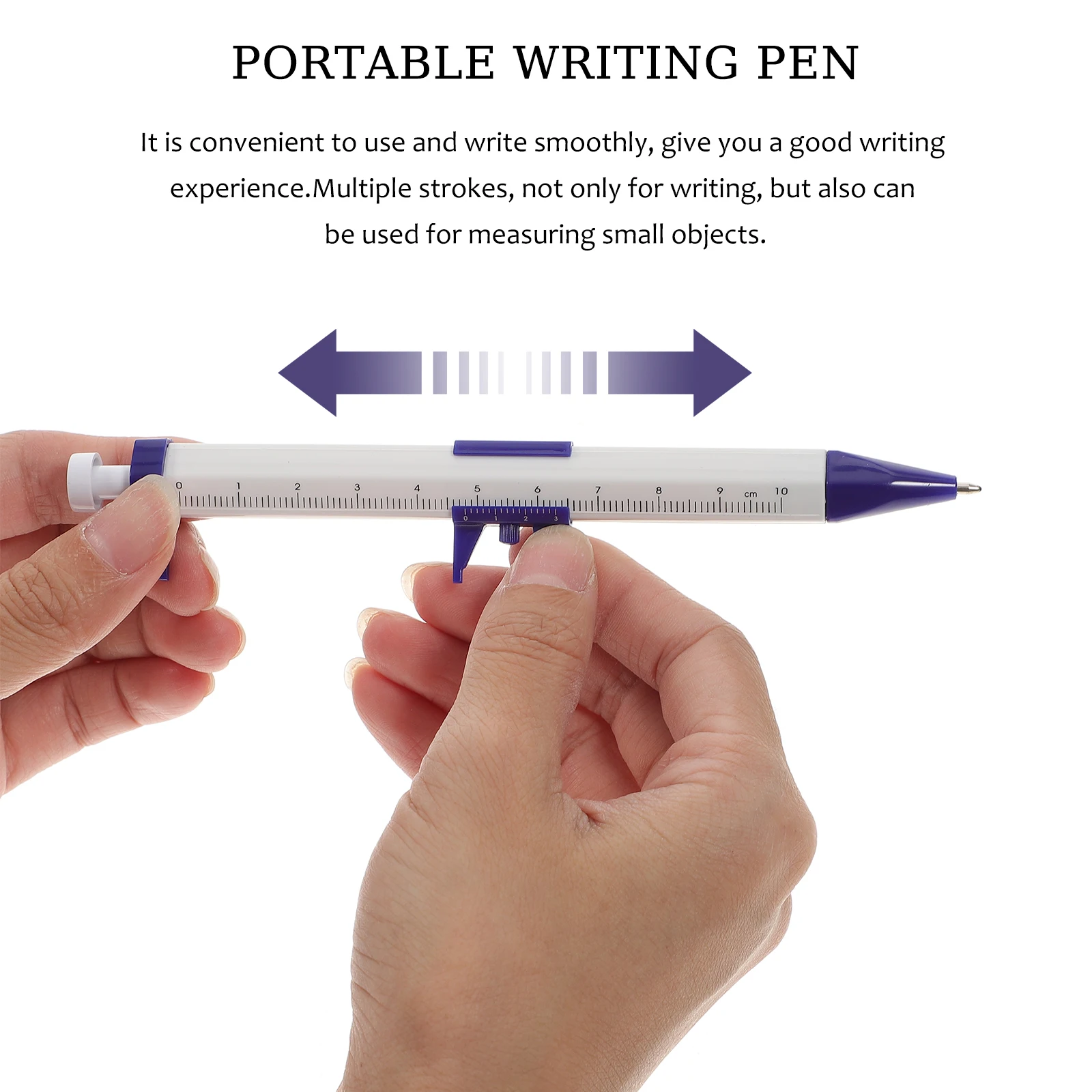 

8pcs Vernier Caliper Ballpoint Pen Plastic Shell Metal Writing Measuring School Supplies Stationery Students