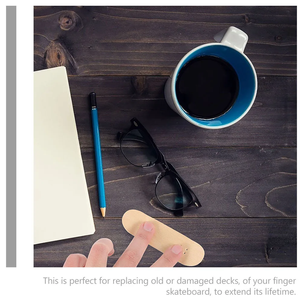 

2Pcs Sturdy Wooden Fingerboard Decks Replacement Lightweight Long Lasting Edges Safe for Hands Finger Skateboard Decks