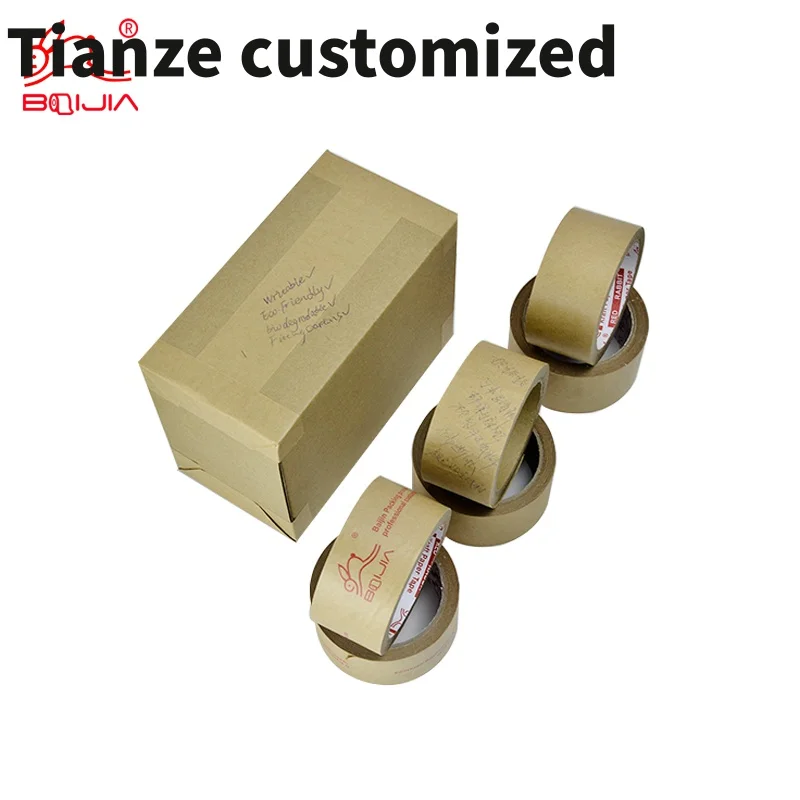 

10 pieces.custom.Custom Eco Friendly Printing with Logo Packing Brown Activated Gummed kraft tape self adhesive kraft pape