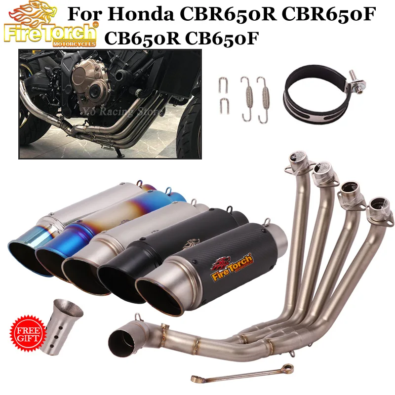 

Slip On For HONDA CBR650 CB650R CB650F CBR650R Full Systems Motorcycle Exhaust Front Pipe Moto Muffler DB Killer 2014 - 2021