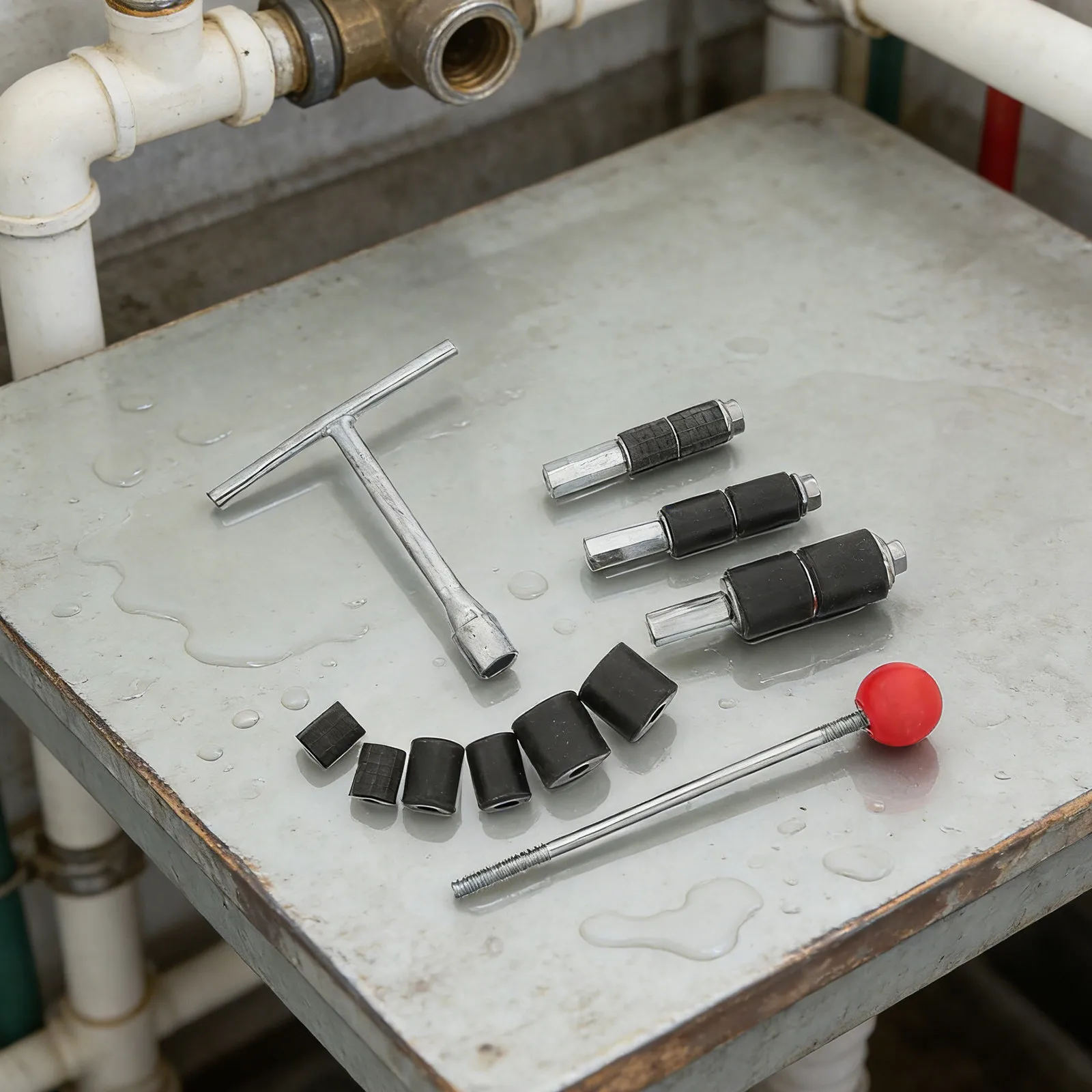

1Set Water Pipe Stop Needle Hot-Melt Repair Pin Stainless Steel Hex Lock Universal Water Pipe Sealing Tool Emergency Plumbing