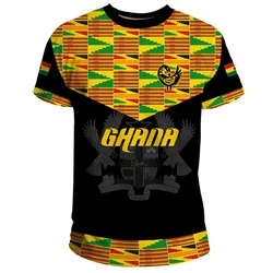 3D Print Ghana Nationa IndependenceDay T Shirt The Republic-of Ghana Map Emblem Flag Graphic T-shirts For Men Mens Clothing Tops