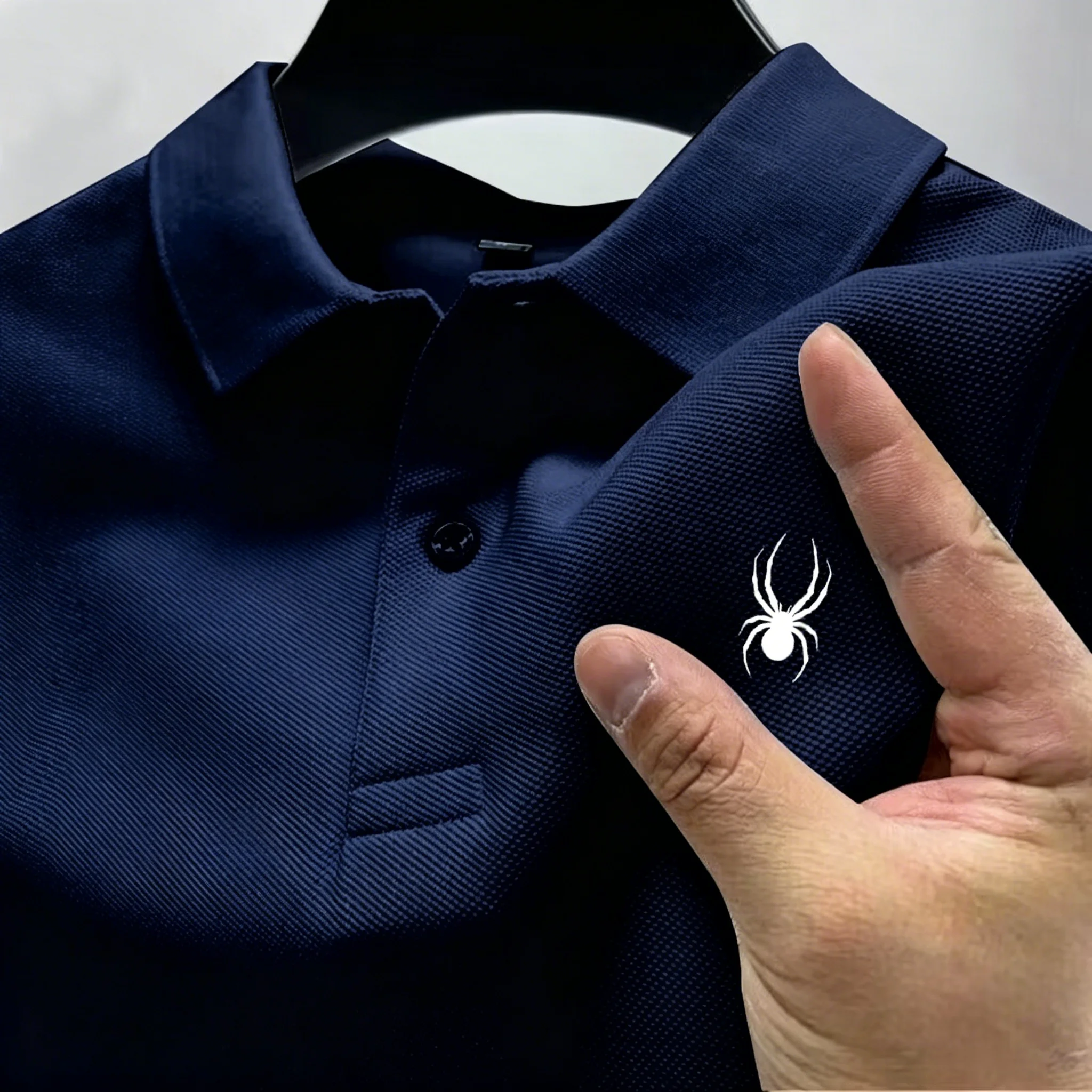 Men Polo Shirt Chest Spider Em - Mens Fashion Urban review and price