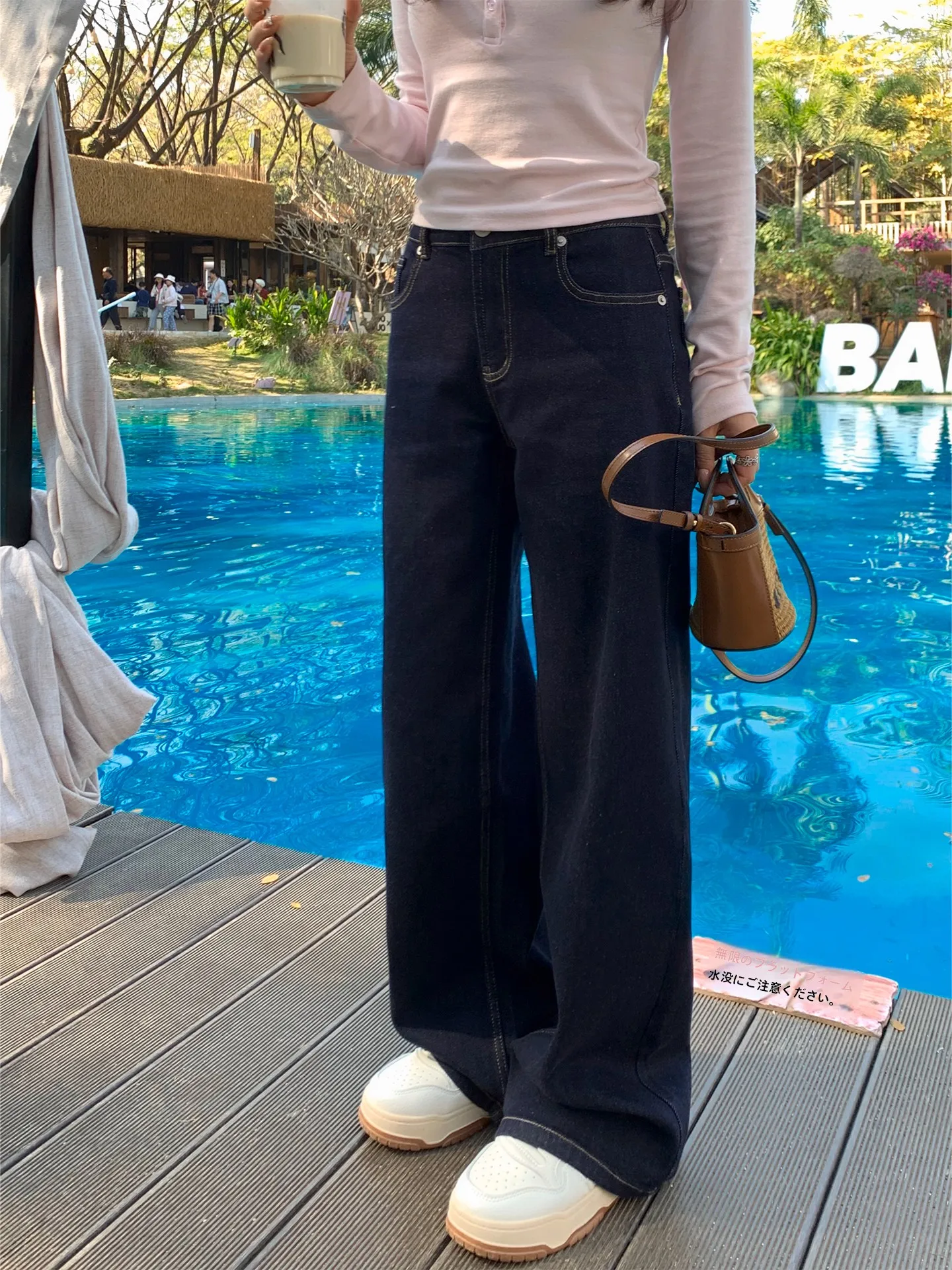 

Slim Fit Straight Leg Jeans Women's Casual Trousers Long Pants Wide Leg Pants Spring 2026 New Korean Sle Jeans