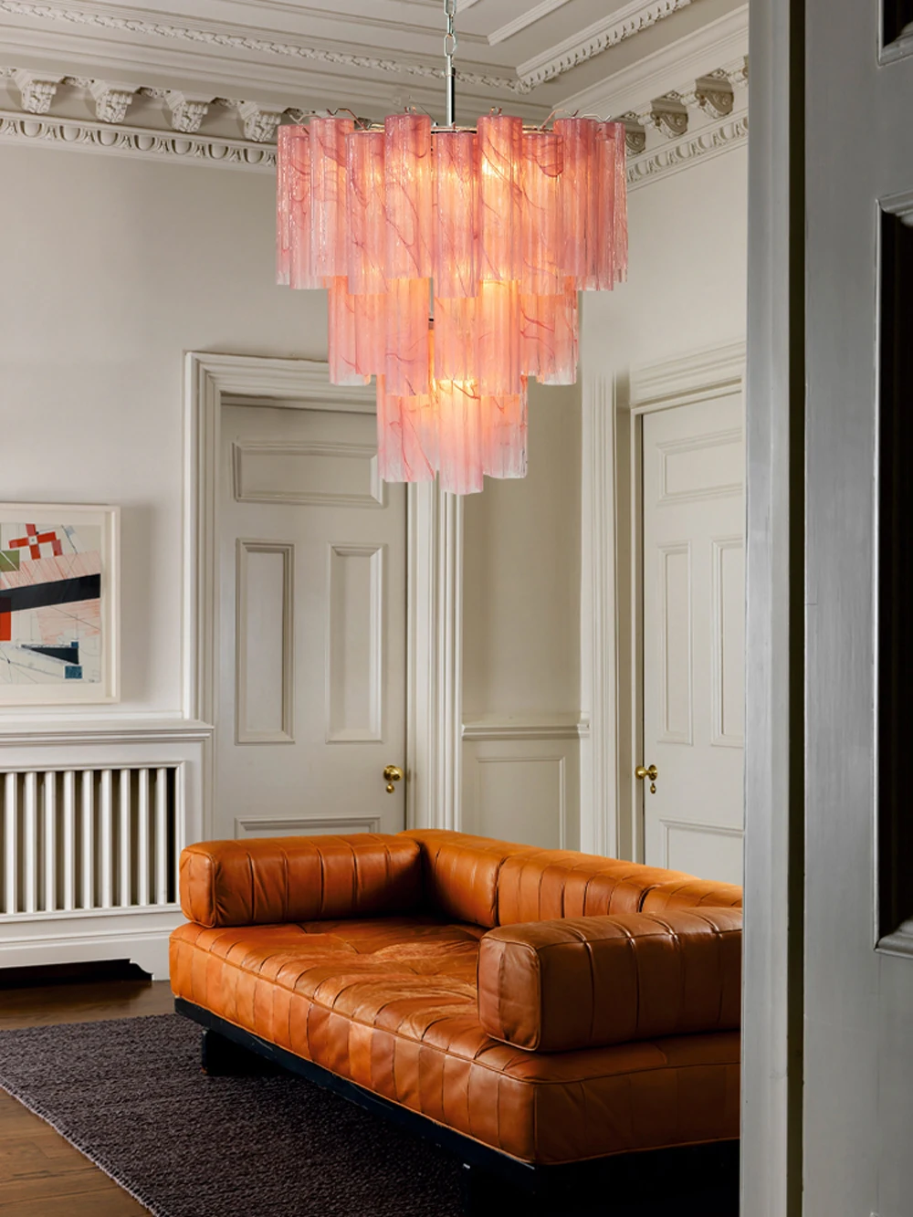 Murano Design Textured PInk 2026 Chandelier Lighting Lustre Suspension Luminaire Lampen Hanging Light For Foyer Dinning Room