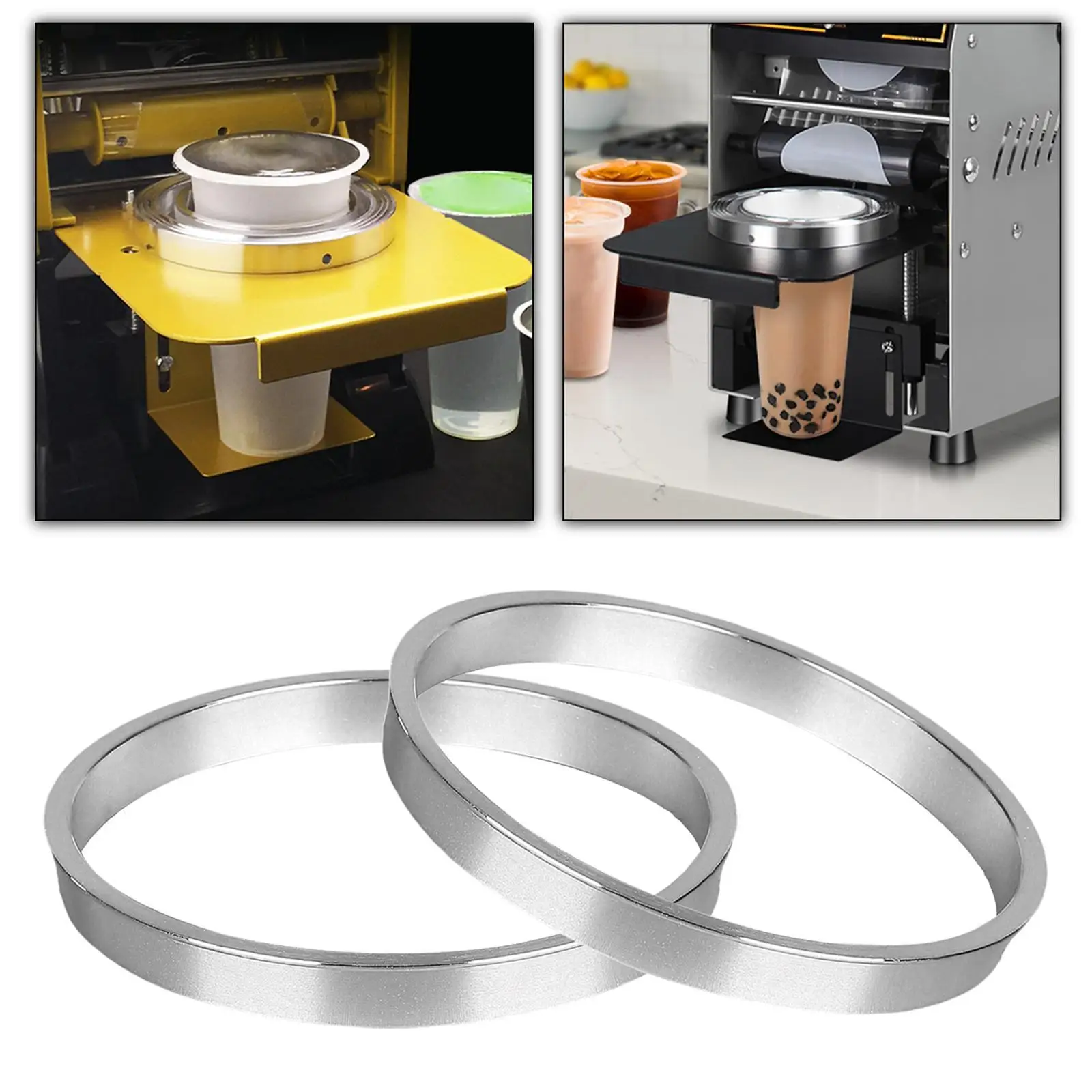 

2x Cup Sealer Machine Rings Replacement Aluminum Tea Machine Sealing Rings