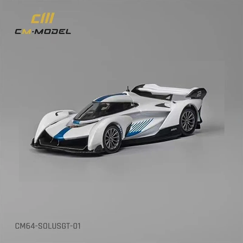 CM 1:64 Solus GT V10 White Removable Roof Diecast Diorama Car Model Collection Miniature Toy