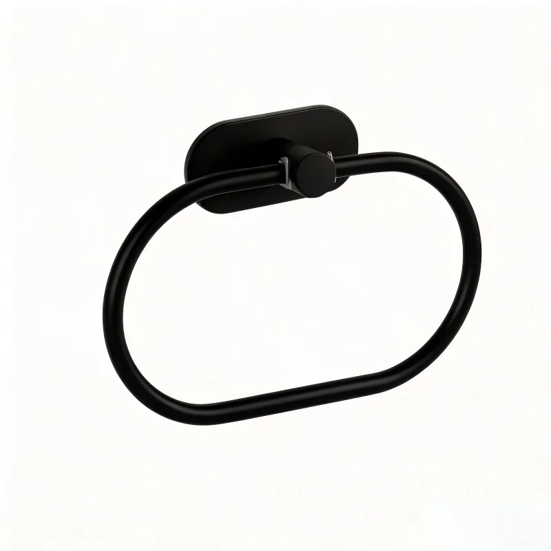 Suporte de Toalha de Aço Inoxidável Sem Furos, Design Oval, Acessório Transfronteiriço para Organização de Cozinha e Banheiro